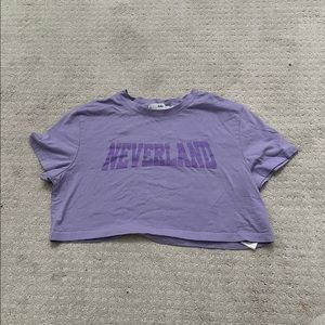 “Neverland” purple cropped tee